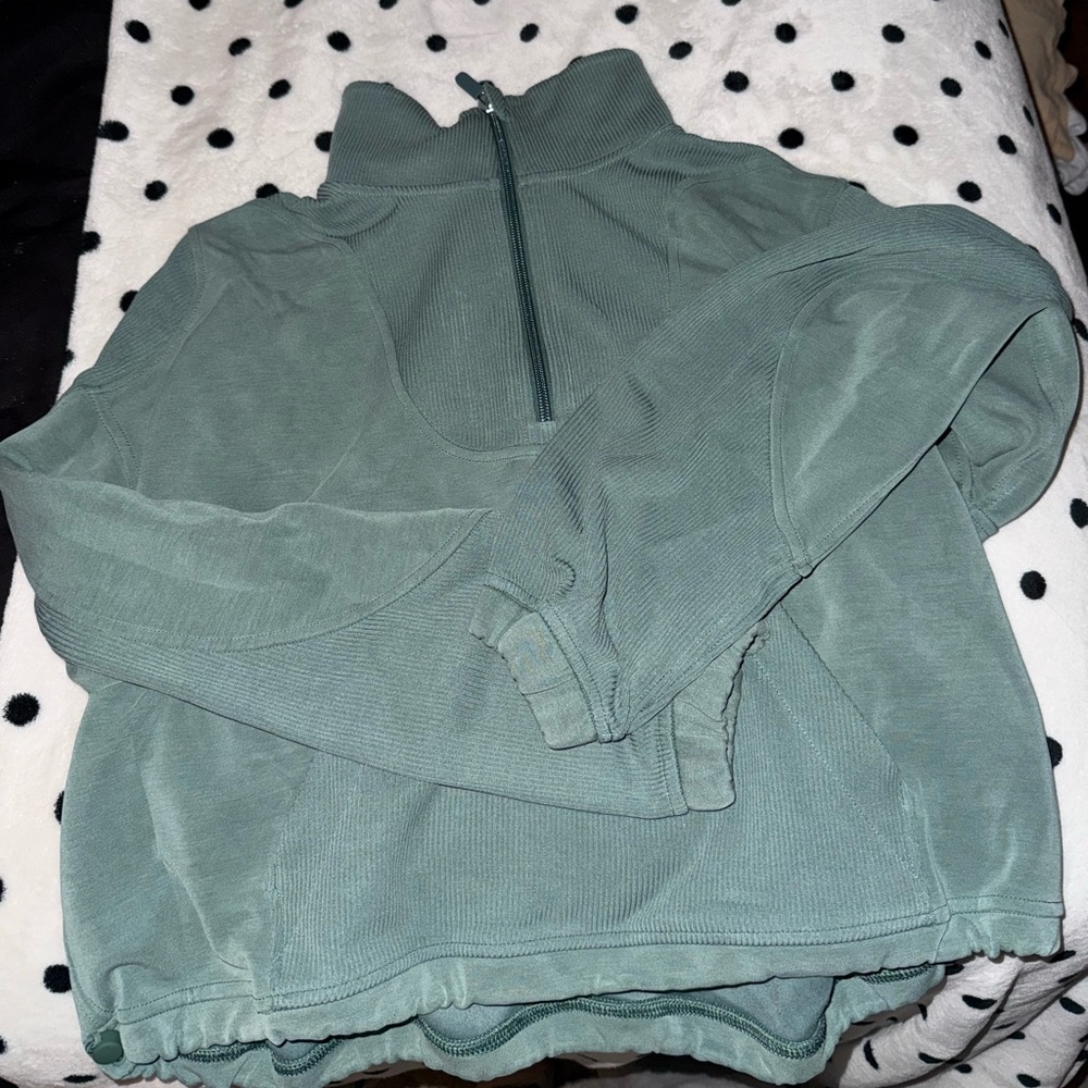 Green cropped lululemon quarter zip